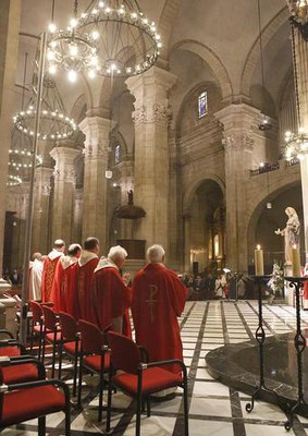 Missa a la Catedral Nova de Lleida en honor a Santa Cecília, patrona de la Guàrdia Urbana i dels músics.