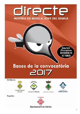 Convocatòria del Directe 2017 - 21a Mostra de Música Jove del Segrià.