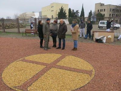 L'anagrama dels templers, un dels detalls que s'ha incorporat en l'acondicionament del recinte del Castell de Gardeny..