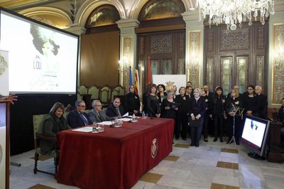 Actuació de l’Orfeó del Soleràs en la presentació a la Paeria de la 54a edició de la Fira de l’Oli de Les Borges Blanques.