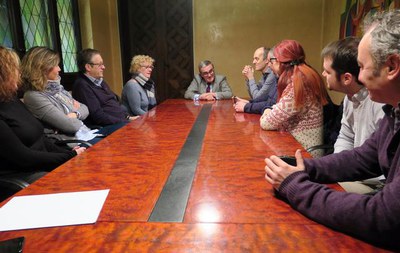 L’alcalde Ros ha rebut els membres del Col·legi de Periodistes de Catalunya, que han fet una visita institucional a la Paeria.