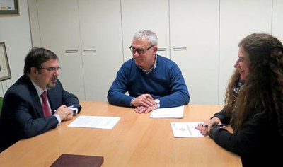 Signatura del conveni de cessió d'ús d'un espai municipal a l'entitat Prosec.