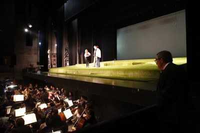 Assaig de "Goyescas o los Majos Enamorados" a la Llotja de Lleida.