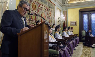 L'alcalde, Àngel Ros, ha fet la glossa de les medalles i palques de la Festa Major 2017 i la presentació del pregoner.