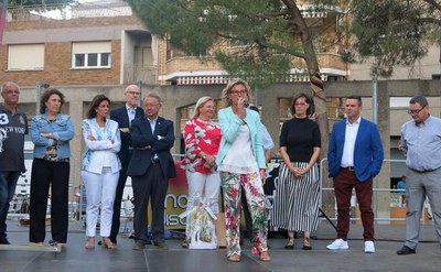 Montse Mínguez ha assistit al pregó de la festa major de l'AV del Secà de Sant Pere.