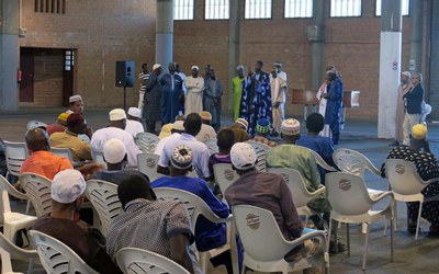 Cerimònia espiritual al primer Imam de l’Associació Islàmica de Lleida, al pavelló 3 de Fira de Lleida.