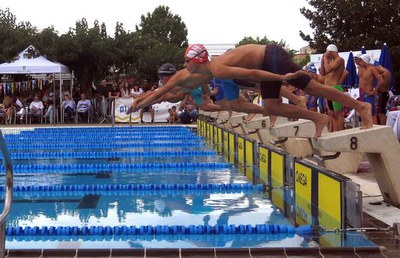 Sortida a una de les finals dels relleus 4x100 lliures.
