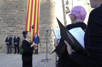 La coral L'Alzina d'Alcarràs ha donat el to musical de l'acte institucional.