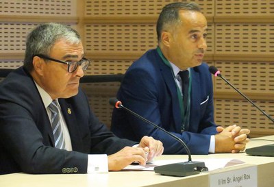 L'alcalde de Lleida, Àngel Ros, i el director de FEMAC, Enric Pedrés, a l'acte d'obertura del PIC Meeting 2017.