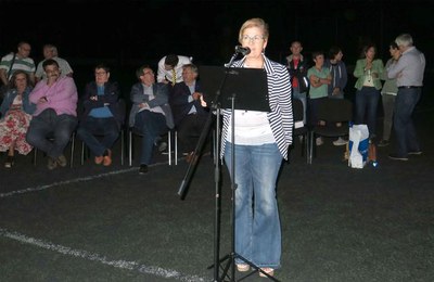 Montse Parra ha dirigit unes paraules a jugadors i afició.