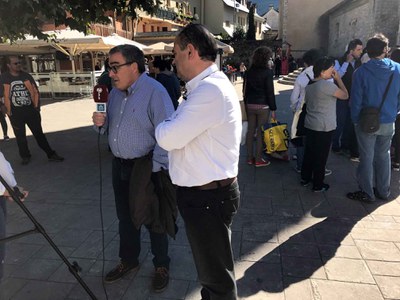 El paer en cap i l'alcalde de Vielha han estat entrevistats en finalitzar la concentració.