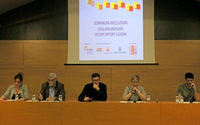 Presentació de la Jornada Inclusiva d'aquest dissabte a Lleida, en el marc del XXè aniversari del programa Hospi Sport.