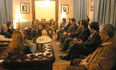 Recepció a l'Ajuntament amb la primera tinenta d'alcalde.