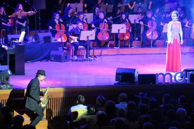 Una quarentena de músics han participat en el concert.