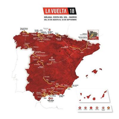 Mapa de la Vuelta a España.