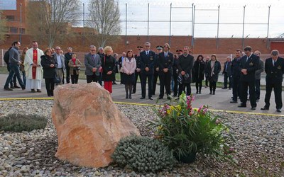 Ofrena floral en el marc de la festa Patronal del Cos de Bombers de Lleida.