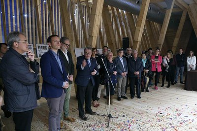 Un moment dels parlaments durant la inauguració.