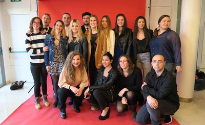 Alumnes del Col·legi Episcopal que han participat en el rodatge d'un curtmetratge dins el projecte Palma Produccions.