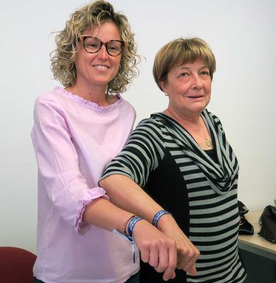 Montse Mínguez i Sara Mestres han presentat la campanya que ha impulsat la Paeria aquest maig festiu per prevenir agressions sexistes.