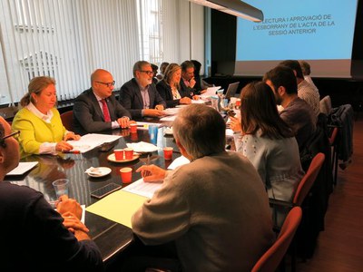 Fotografia de la Comissió d'Hàbitat Urbà, Rural i la Sostenibilitat celebrada avui.
