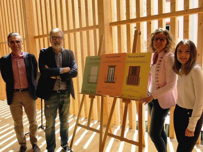 L'alcaldessa accidental, Montse Mínguez, i el tinent d'alcalde Fèlix Larrosa han presentat avui la campanya.