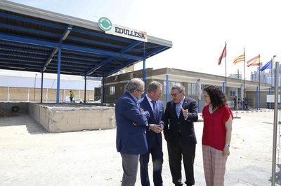 Després de la firma del conveni, l'alcalde ha visitat les obres d'Edullesa.