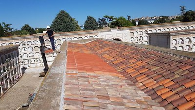 El sostre amb les teules noves.