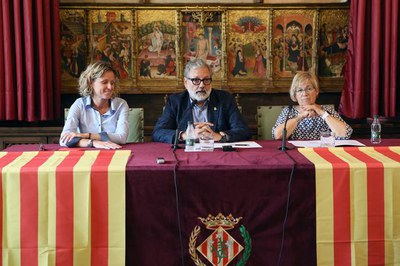 Larrosa, acompanyat de Mínguez i Parra, han presentat aquest matí els actes de la Diada a Lleida.