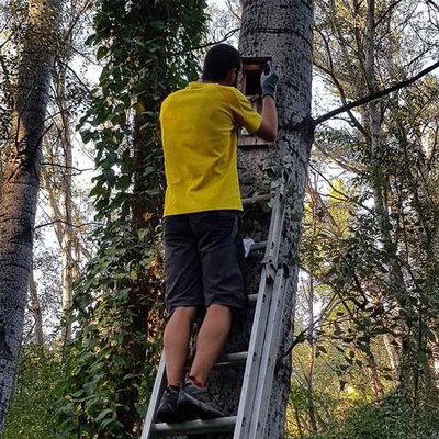 La visita pel parc va permetre descobrir els exemplars de les caixes-refugi.