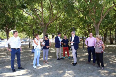 La plaça Maria Rúbies ha estat un altre dels espais que ha visitat avui el paer en cap.