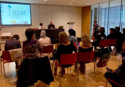 El tinent d'alcalde Joan Gómez, a l'acte de cloenda de la trobada final del projecte europeu "Growing Together".