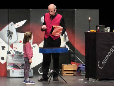 El mag Centenarius, aquest matí a la sala 1 de l'Escorxador.