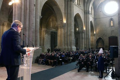 El paer en cap, Fèlix Larrosa, ha presidit el lliurament de condecoracions dins de la celebració de Santa Cecília, patrona de la Guàrdia Urbana.