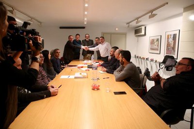 Signatura del conveni de d’Autobusos Lleida per al període 2018-2022.
