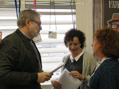 El Paer en Cap, Fèlix Larrosa, amb Margarida Troguet i Marta Olivares, codirectores del Pla..