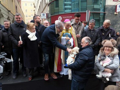 Les mascotes també han volgut participar en la festa.