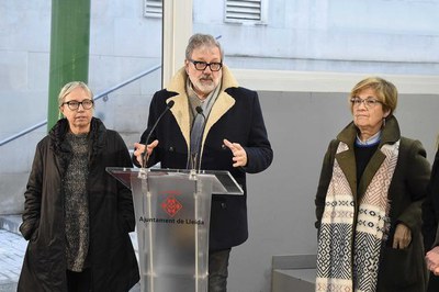 El paer en cap ha presentat el projecte de la Casa del Dibuix, juntament amb la tinent d'alcalde Montse Parra (a la dreta de la imatge) i la director….