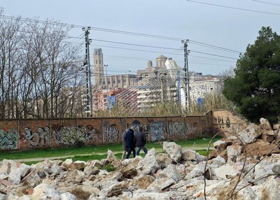 Visita a les obres d'adequació de l'antiga Hípica.