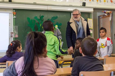L'alcalde Larrosa ha conversat amb l'alumnat del centre educatiu Santa Maria de Gardeny.