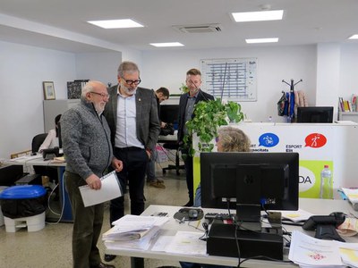 El paer en cap, durant la seva visita avui a l'àrea municipal d'Esports.