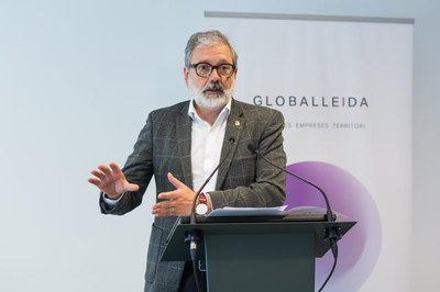 Fèlix Larrosa, en un moment de la seva intervenció en la presentació d'Invest In Lleida..