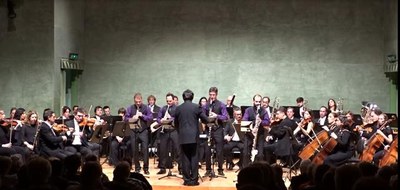 Concert de l’Orquestra Simfònica Julià Carbonell de les Terres de Lleida amb el quartet Barcelona Clarinet Players, el passat mes d’abril a l’Auditor….