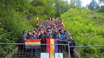 Foto a la tràgica escala del camp de concentració on van morir tants deportats.