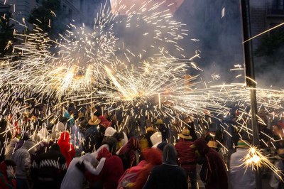 El correfoc, una de les darreres activitats de la Festa Major.