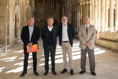 El president de Fruits de Ponent, Sebastià Escarp, el preisdent de la Red Española del Pacto Mundial, Àngel Pes, l'alcalde de Lleida, Fèlix Larrosa, ….