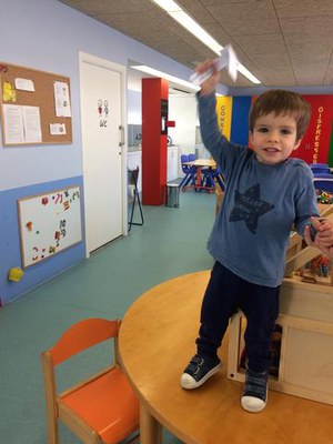 Un dels nens participant avui en l'activitat.