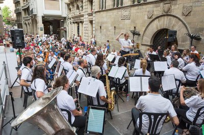 Un moment de l'actuació de la Banda Municipal de Lleida.