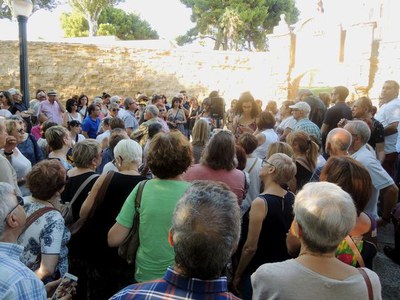 La ruta es va iniciar a la Porta del Lleó a la Seu Vella.