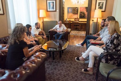 Un moment de la trobada que ha tingut lloc aquesta tarda a la Paeria.