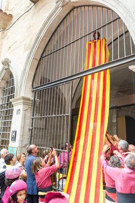 Els Castellers han enlairat un pilar de quatre al Roser.